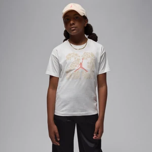 T-shirt z kwiatową grafiką dla dużych dzieci 23 Jordan - Biel