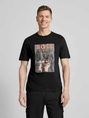 T-shirt z kwiatowym nadrukiem z motywem z logo Boss Orange