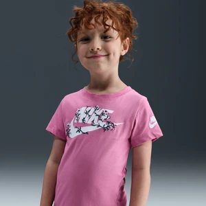 T-shirt z kwiatowym wzorem dla małych dzieci Futura Nike - Różowy