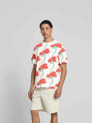 T-shirt z kwiatowym wzorem na całej powierzchni Kenzo Złamany biały