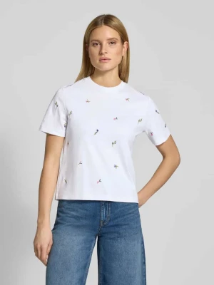 T-shirt z kwiatowym haftem Christian Berg Woman
