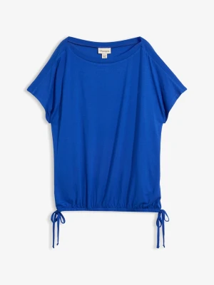 T-shirt z lejącej wiskozy BonPrix niebieski