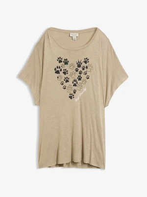 T-shirt z lejącej wiskozy BonPrix zielony