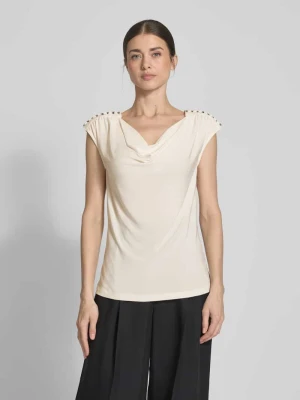 T-shirt z lejącym dekoltem Lauren Ralph Lauren