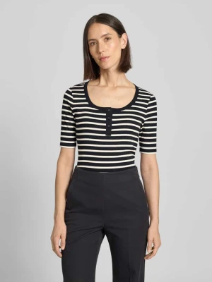 T-shirt z listwą guzikową model ‘CHADIA’ Lauren Ralph Lauren