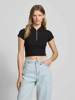 T-shirt z listwą na zamek błyskawiczny model ‘Dastaja’ Hugo Blue