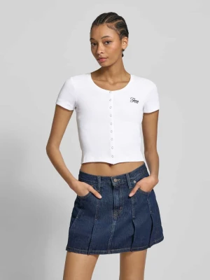 T-shirt z listwą z zatrzaskami Guess Jeans