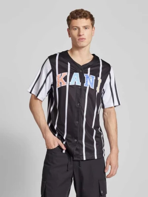 T-shirt z listwą z zatrzaskami na całej długości Karl Kani
