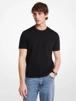 T-shirt z lnu i bawełny Michael Kors CZARNY (Czarny)