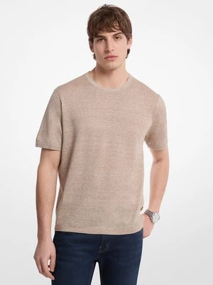 T-shirt z lnu i bawełny Michael Kors Mens