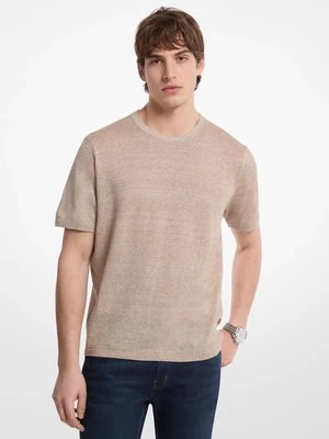 T-shirt z lnu i bawełny Michael Kors Mens