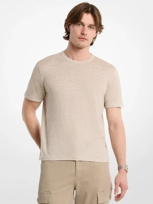 T-shirt z lnu i bawełny Michael Kors Mens