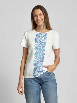 T-shirt z lnu z okrągłym dekoltem model ‘MAGNO’ Weekend Max Mara