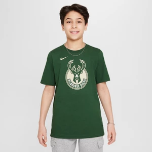 T-shirt z logo dla dużych dzieci (chłopców) Nike NBA Milwaukee Bucks Essential - Zieleń