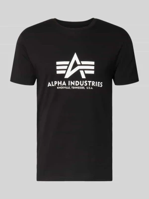 t-shirt z logo i okrągłym dekoltem alpha industries