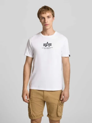 t-shirt z logo i okrągłym dekoltem alpha industries