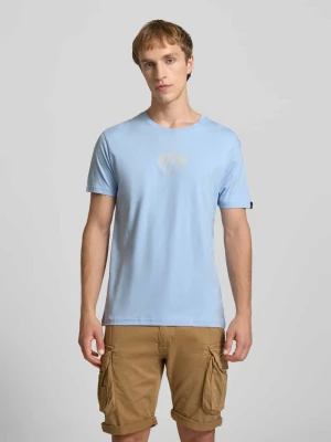 t-shirt z logo i okrągłym dekoltem alpha industries