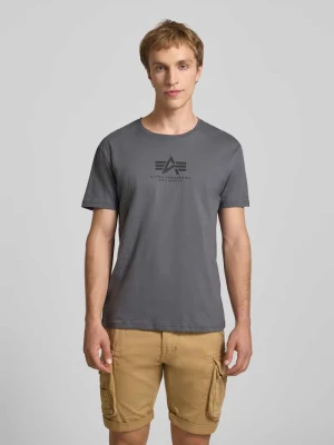t-shirt z logo i okrągłym dekoltem alpha industries
