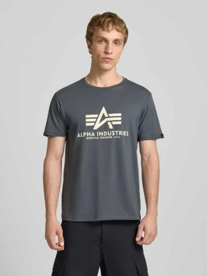 t-shirt z logo i okrągłym dekoltem alpha industries