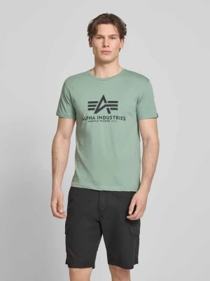 t-shirt z logo i okrągłym dekoltem alpha industries