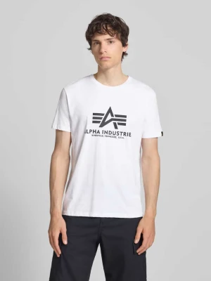 t-shirt z logo i okrągłym dekoltem alpha industries