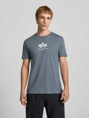 t-shirt z logo i okrągłym dekoltem alpha industries