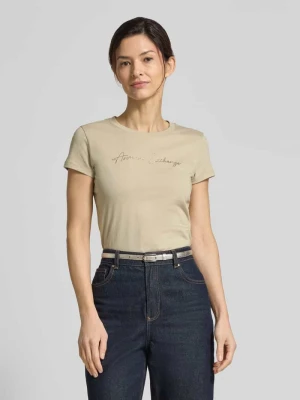 t-shirt z logo i okrągłym dekoltem Armani Exchange