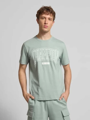 t-shirt z logo i okrągłym dekoltem Champion
