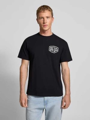 T-shirt z logo i okrągłym dekoltem DEUS EX MACHINA