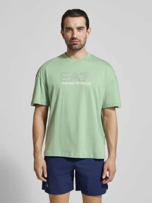 t-shirt z logo i okrągłym dekoltem EA7 Emporio Armani