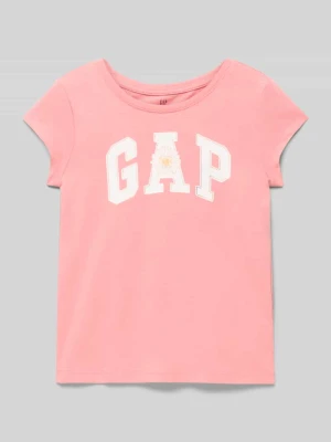 t-shirt z logo i okrągłym dekoltem GAP