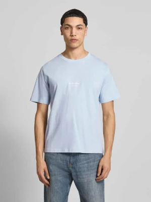 t-shirt z logo i okrągłym dekoltem jack & jones