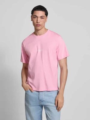 t-shirt z logo i okrągłym dekoltem jack & jones
