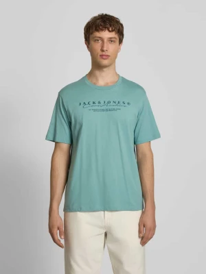 t-shirt z logo i okrągłym dekoltem Jack&Jones Petrol