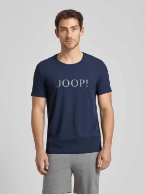 t-shirt z logo i okrągłym dekoltem JOOP! Granatowy