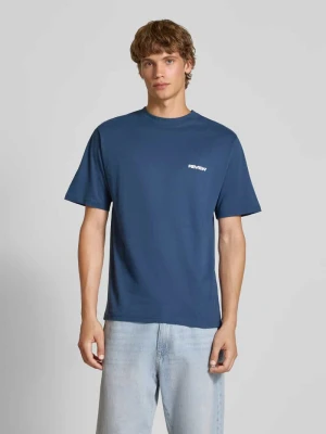 T-shirt z logo i okrągłym dekoltem REVIEW
