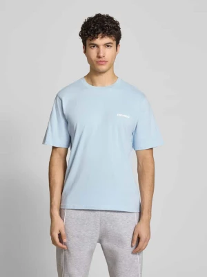 t-shirt z logo i okrągłym dekoltem REVIEW