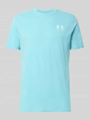 t-shirt z logo i okrągłym dekoltem Under Armour Błękitno-niebieski