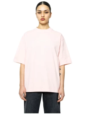 T-shirt z logo w jasnoróżowym kolorze Acne Studios