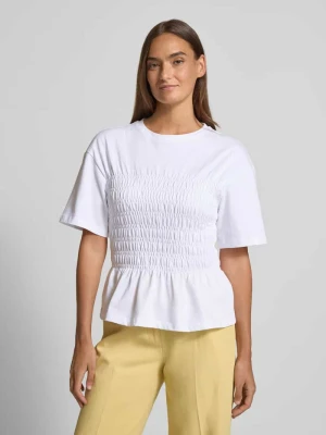t-shirt z marszczonymi detalami i okrągłym dekoltem Jake*s Casual