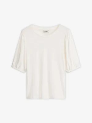T-shirt z miękkiej mieszanki wiskozy BonPrix biały