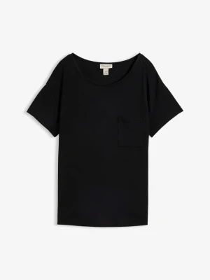 T-shirt z miękkiej mieszanki wiskozy BonPrix czarny