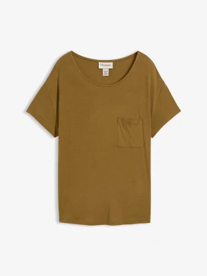 T-shirt z miękkiej mieszanki wiskozy BonPrix zielony