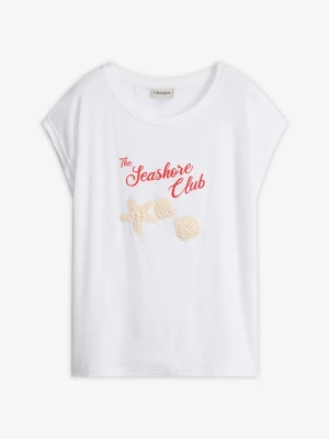T-shirt z miękkiej wiskozy BonPrix biały