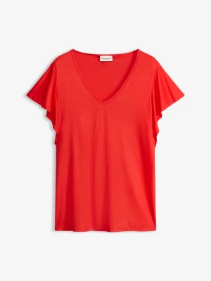 T-shirt z miękkiej wiskozy BonPrix czerwony