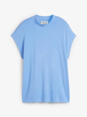 T-shirt z miękkiej wiskozy BonPrix niebieski