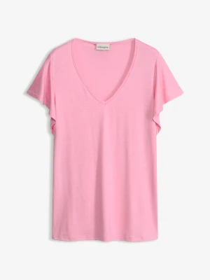 T-shirt z miękkiej wiskozy BonPrix różowy