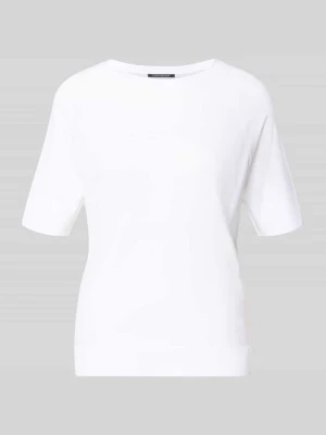 t-shirt z mieszanka lyocellu i bawełny z okrągły dekolt LUISA CERANO Biały