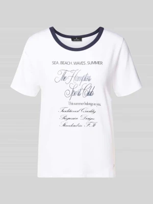 t-shirt z mieszanka wiskozy model 'Hamptons Spirit' monari