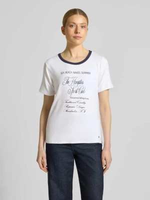 t-shirt z mieszanka wiskozy model 'Hamptons Spirit' monari